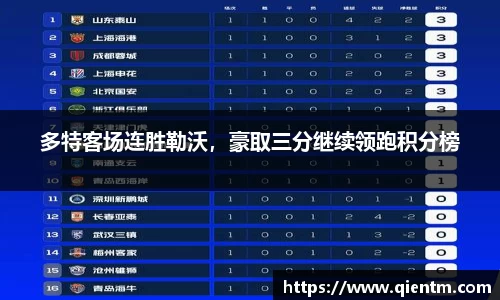 多特客场连胜勒沃，豪取三分继续领跑积分榜