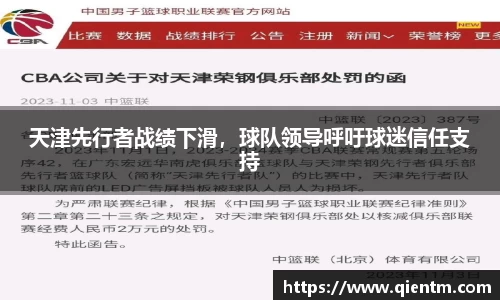 天津先行者战绩下滑，球队领导呼吁球迷信任支持