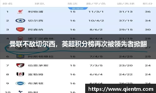 曼联不敌切尔西，英超积分榜再次被领先者掀翻