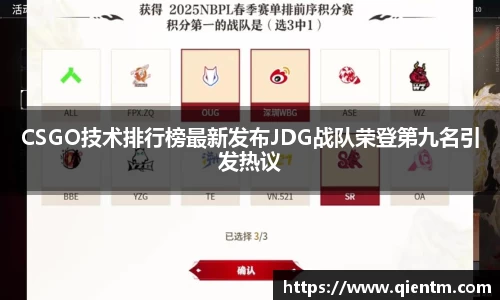 CSGO技术排行榜最新发布JDG战队荣登第九名引发热议