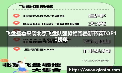 飞盘盛宴来袭北京飞盘队强势领跑最新节奏TOP10榜单