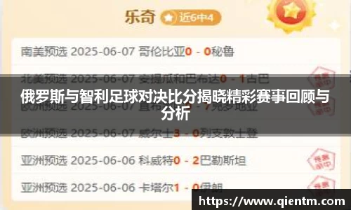 俄罗斯与智利足球对决比分揭晓精彩赛事回顾与分析